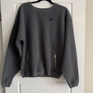 Nike Charcoal Gray Sherpa Crewneck Sweatshirt